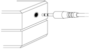 Illustration showing a cable connection to a sensor